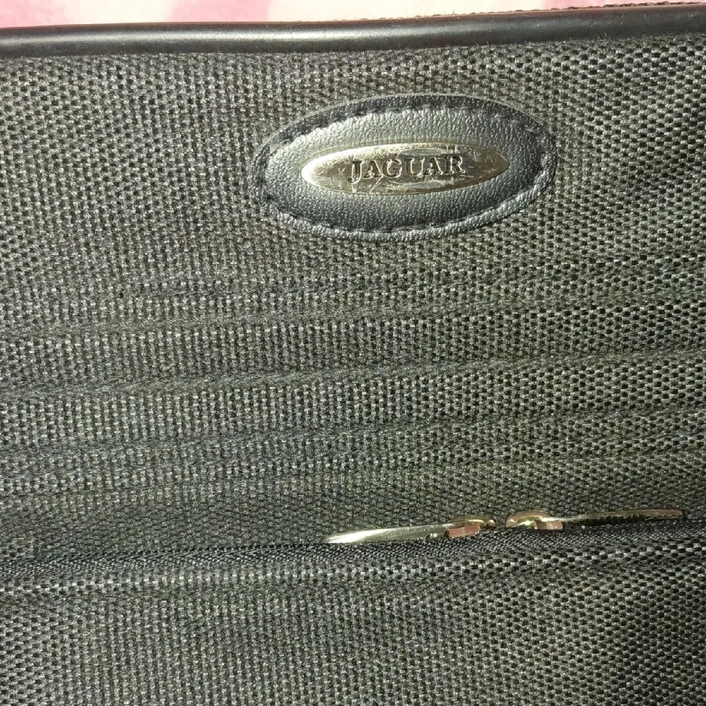 Jaguar Black Tapestry Carry On Weekender Travel Shoulder Bag Clean RN 93677